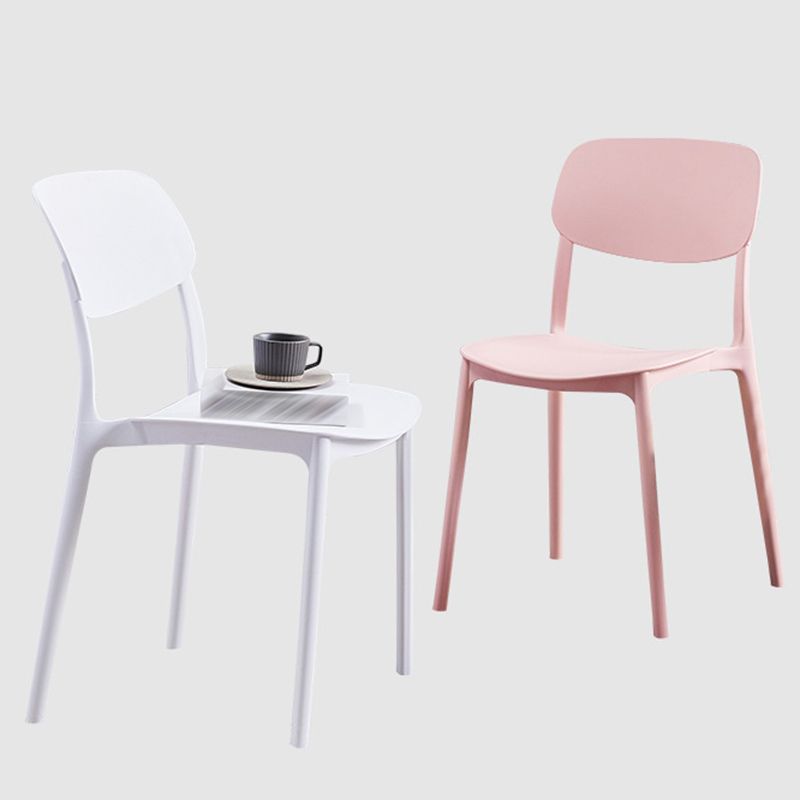 Stackable Plastic Dining Chairs Scandinavian Open Back Dining Side Chair