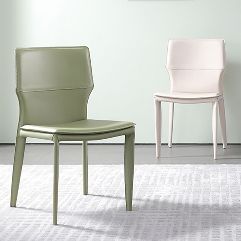 Designer Style Armless Chair Leather Upholstered Indoor Chair for Restaurant