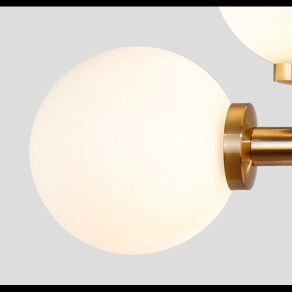 Opal Glass Bubbles Island Lighting Minimalistic Gold Suspension Lamp for Dining Room