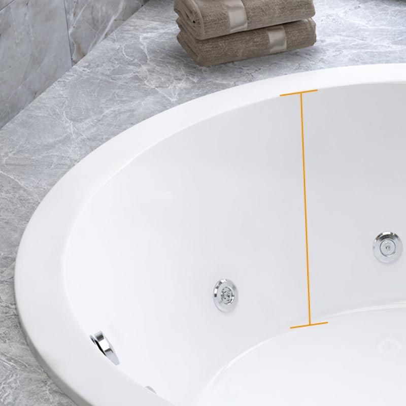 Modern Round Drop-in Bath Tub Acrylic Soaking Bathtub in White