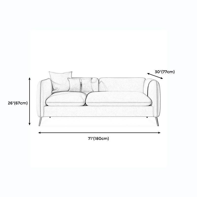 con 2 almohadas sofá de brazo de esmoquin 30.3 "d x 26.38" H cojines de terciopelo sofá