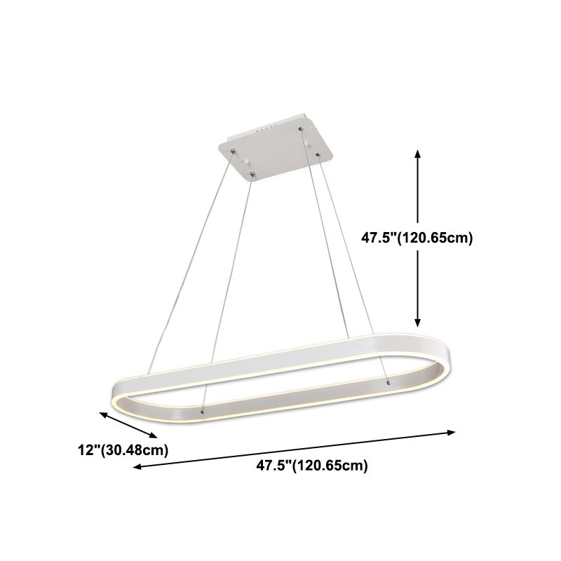 Modern Style Linear Shape Island Lighting Ideas Metal 2 Light Island Pendants in White