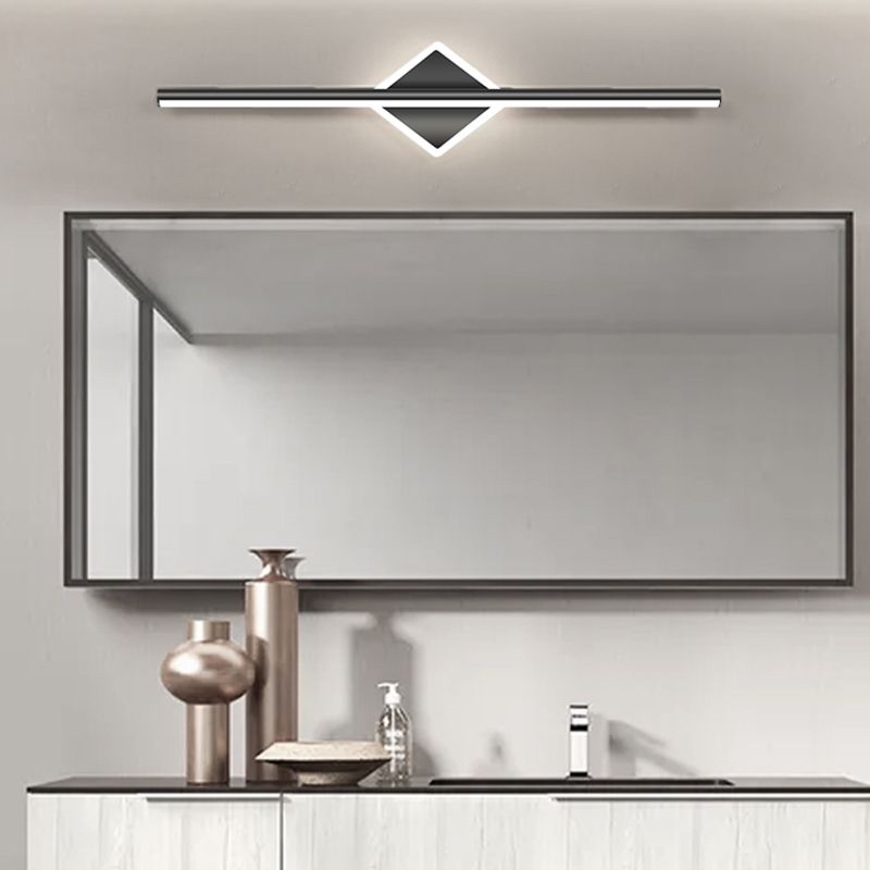 Stile moderno a forma lineare murale sconce metallo 2 luce sconde per bagno