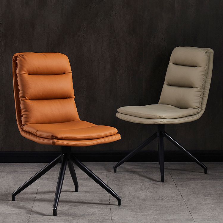 Contemporary Style Dining Chair Armless Side Chairs with Metal Legs