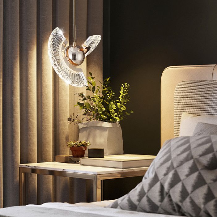 1-Light Acrylic Suspended Lighting Fixture Modern Pendant Light Kit for Dining Room