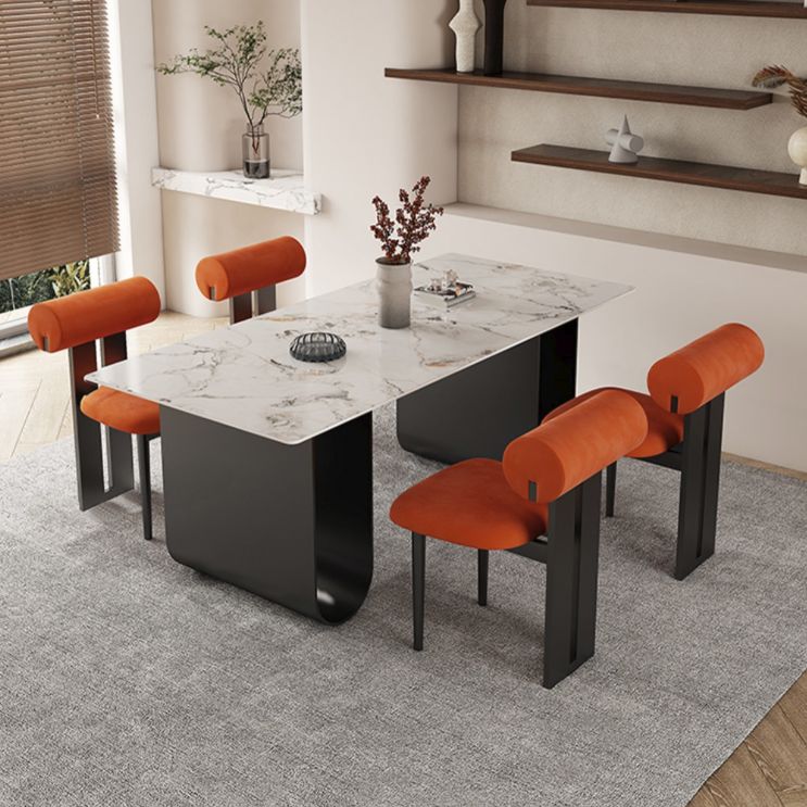 Nordic Rectangle Stone Dining Table 1/5 Pieces Dining Set for Dining Room