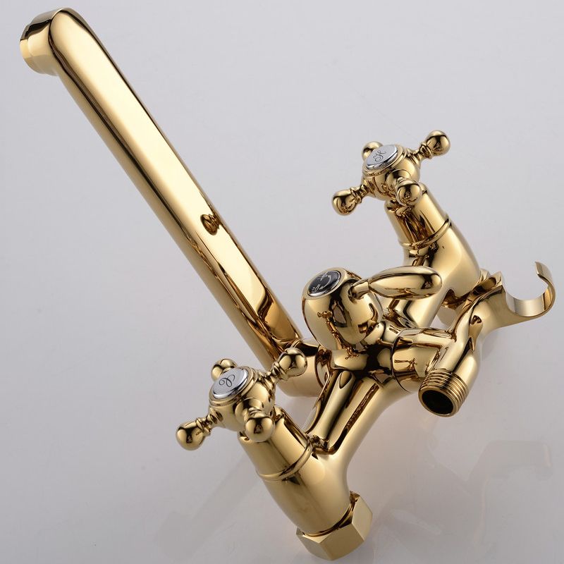 Wall Mounted Bathroom Faucet Metal Swivel Bathroom Faucet with Hand Shower