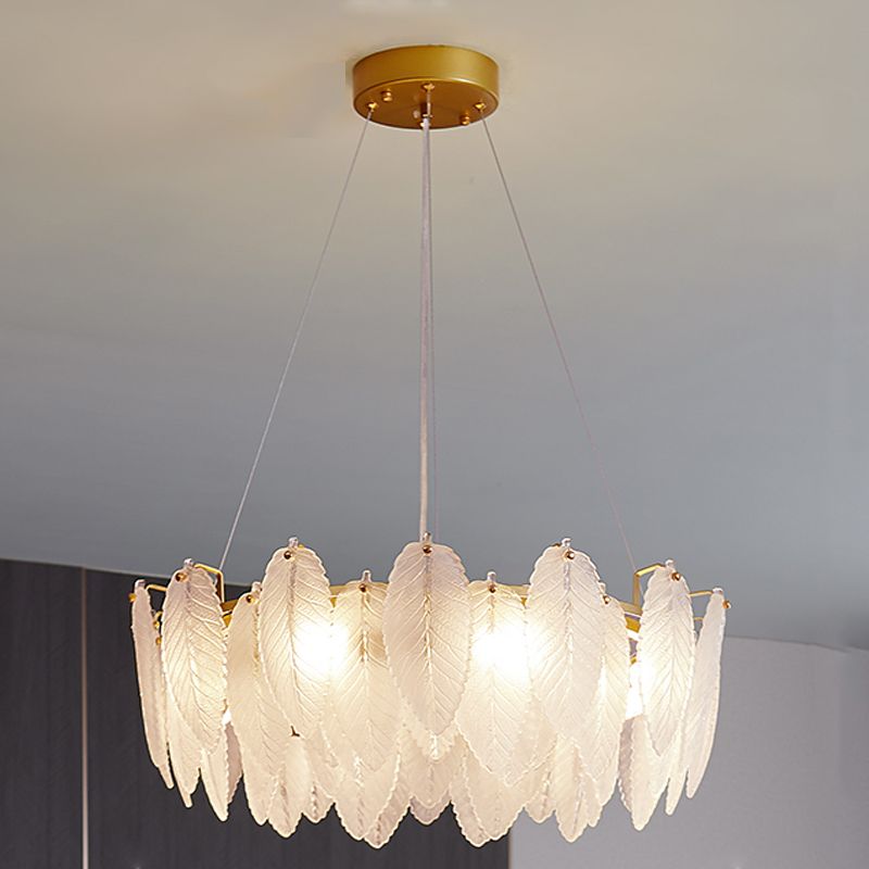 Luxe léger en luxe suspendu en verre clair lustre pendentif lumineuse