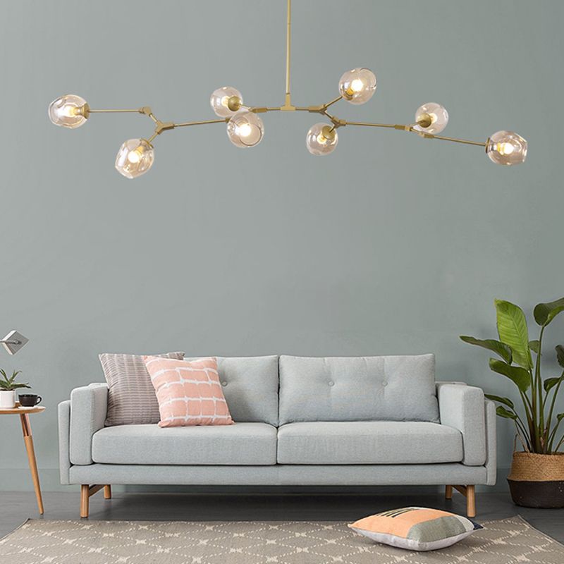 Nordic Modern Chandelier Light Dining Room Glass Shade Hanging Light Fixture
