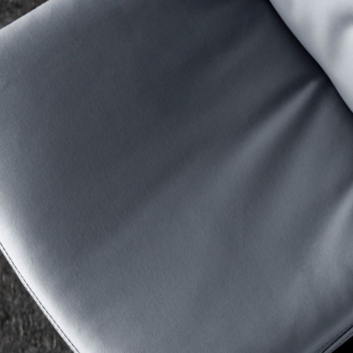 Scandinavian Metal Stool Faux Leather Upholstered Counter Stool in Matte Finish