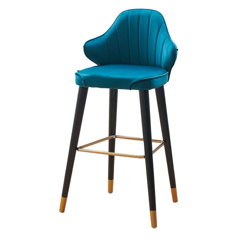 Glam Upholstered Counter Height Stool Adjustable Height Bar Stool