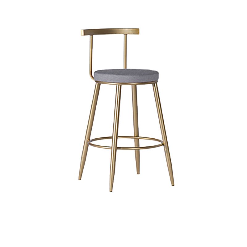Faux Leather Dining Stools Low Back Bar Stools with Metal Base