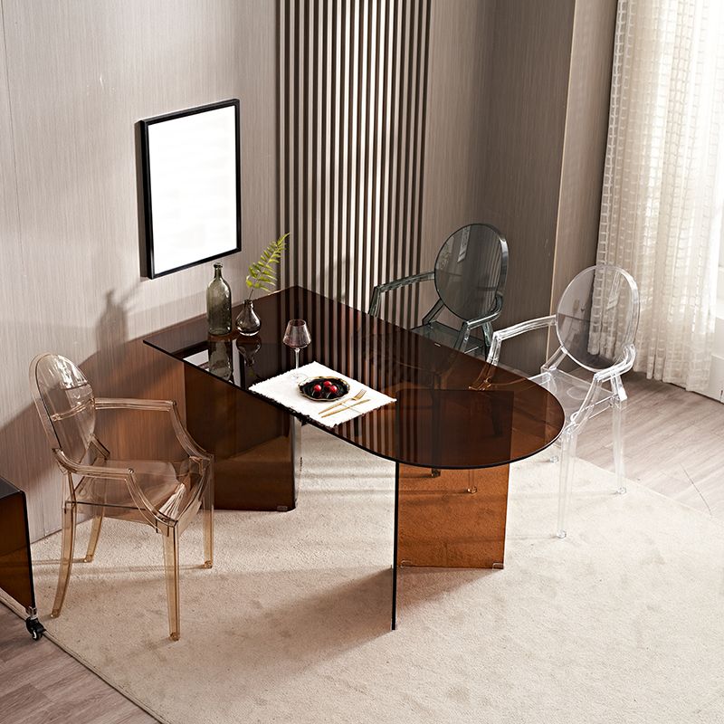 Tempered Glass Modern Free Form Indoor Table Glass Table for Dining Room