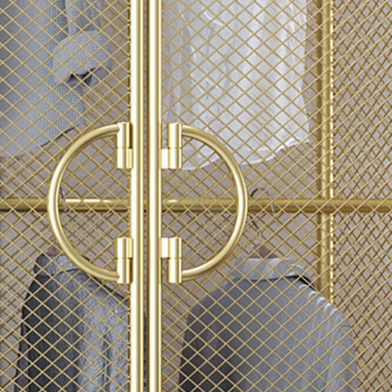 Bedroom Metal Wardrobe Industrial Style Rectangular Wardrobe Closet