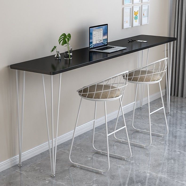 Industrial Style Rectangle Wood Top Counter Table 42-inch Height Modern Bar Table