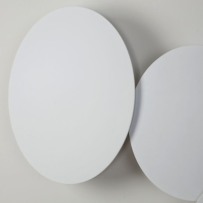 Round LED Wall Mount Light 1-Light Wall Sconce Light with Iron Shade for Living Room