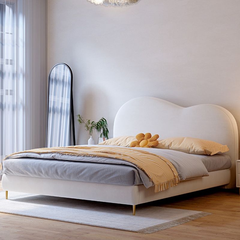 Contemporary Kids Bed Faux Leather Upholstered Panel Headboard Princess
