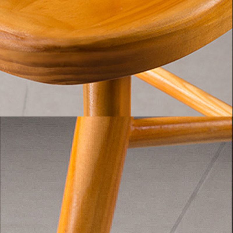 Taburete de bar moderno con asiento de silla de montar, reposapiés sin respaldo de pino, taburete con patas de madera