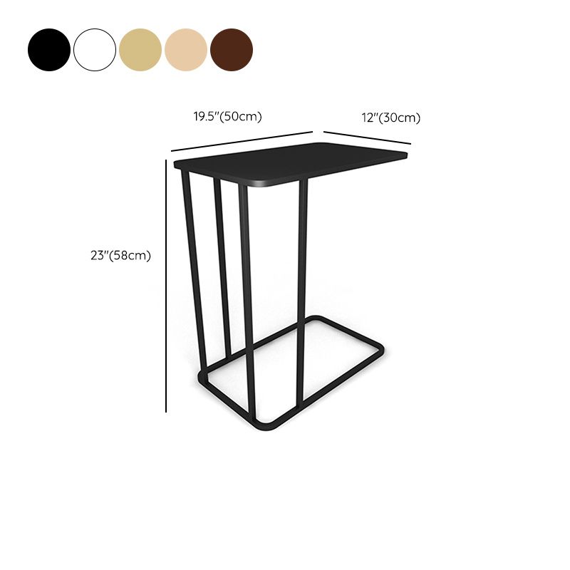 C Shape Base Side Table Luxurious Pedestal End Table with Metal Base