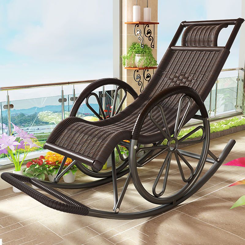 Single Leisure Chaise Lounge Sofa Chair Iron Base Rocking Chair for Living Room