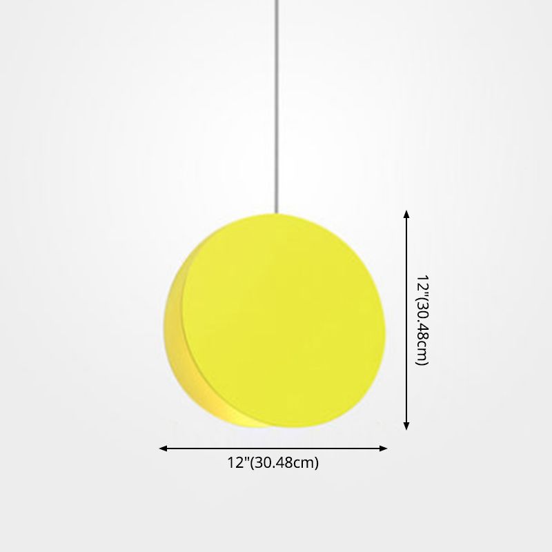 Shell Inspired Round Pendant Lamp Macaron Style Metal 1-Light Diner Ceiling Light