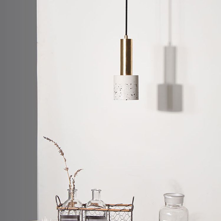 Moderne Stilzylindrisch Schatten hängend hängender leicht Stein 1 hängende Lampe für das Restaurant