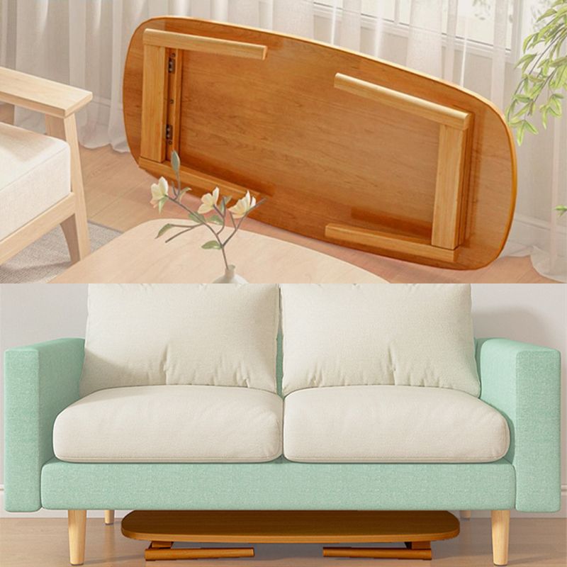 Rectangle Bunching Tables Solid Wood Coffee or End Table with Storage Shelf