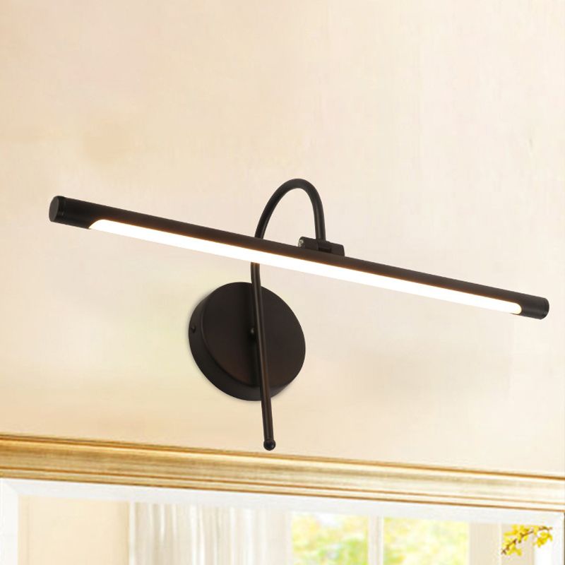 Zeitgenössische LED -Wandlampe mit Metallschatten Schwarz/Nickel Röhrenförmiger Waschtischlampe über dem Spiegel, 16 "/20" Durchmesser
