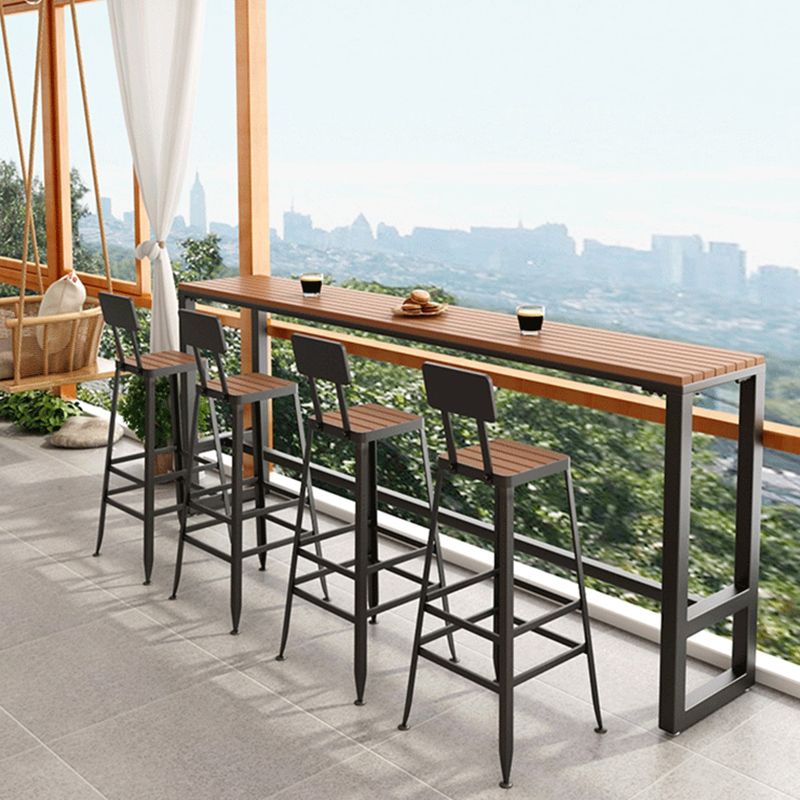 Industrial Artificial Wood Bar Table Set 1/2/5 Pieces Counter Table Set for Outdoor