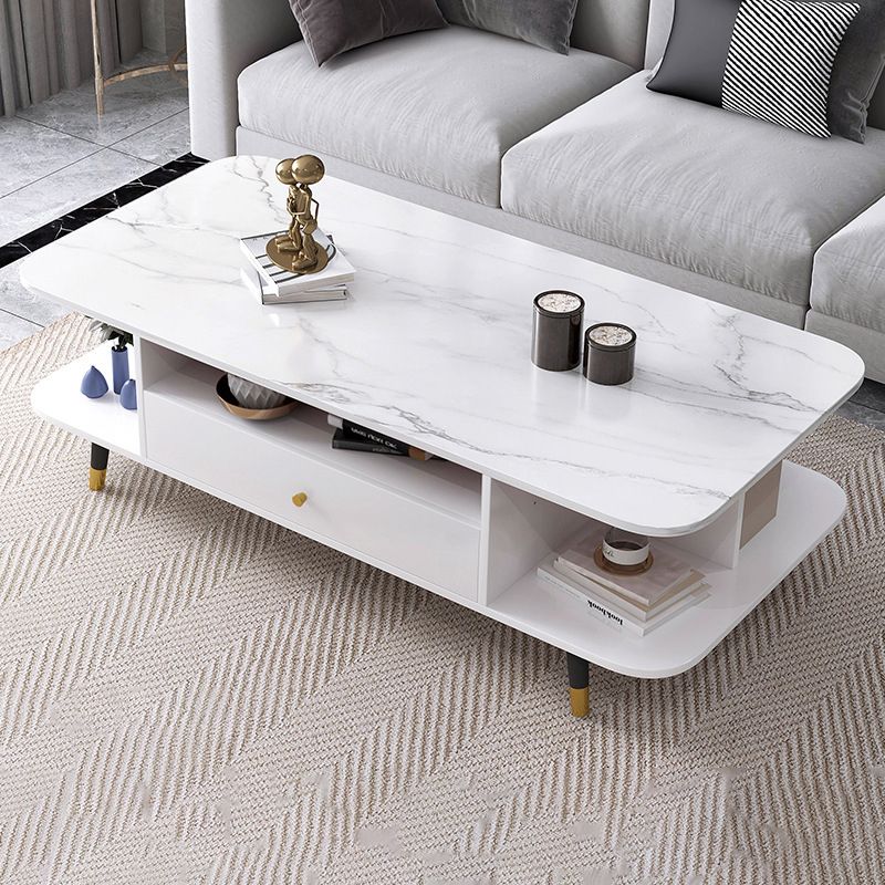 Modern Tray Top Coffee Table Wooden 4 Legs Cocktail Table for Home