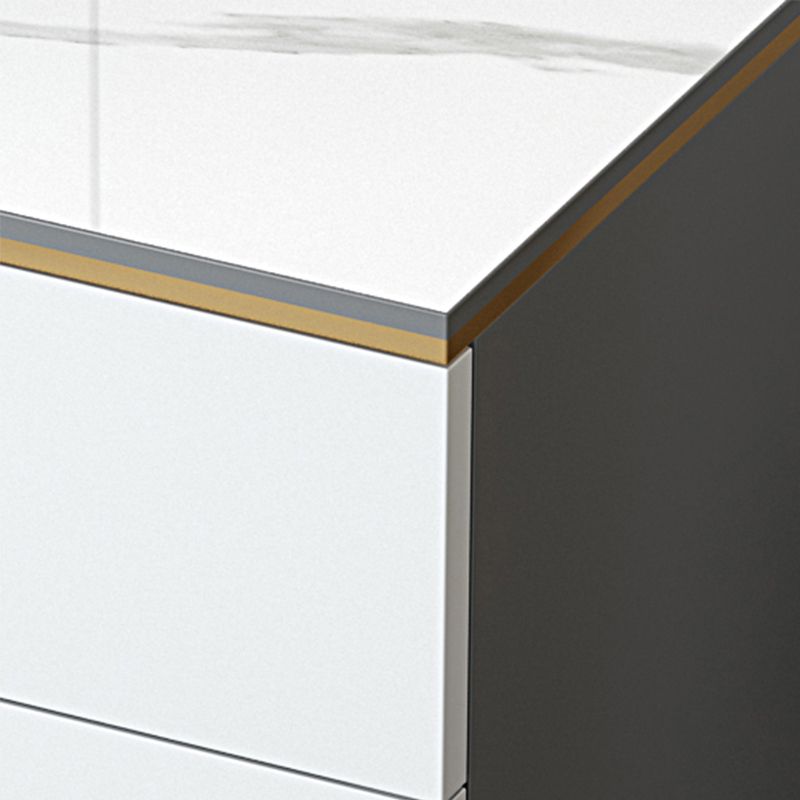 15.74" Wide Modern Accent Chest White Wooden Chest with Drawers