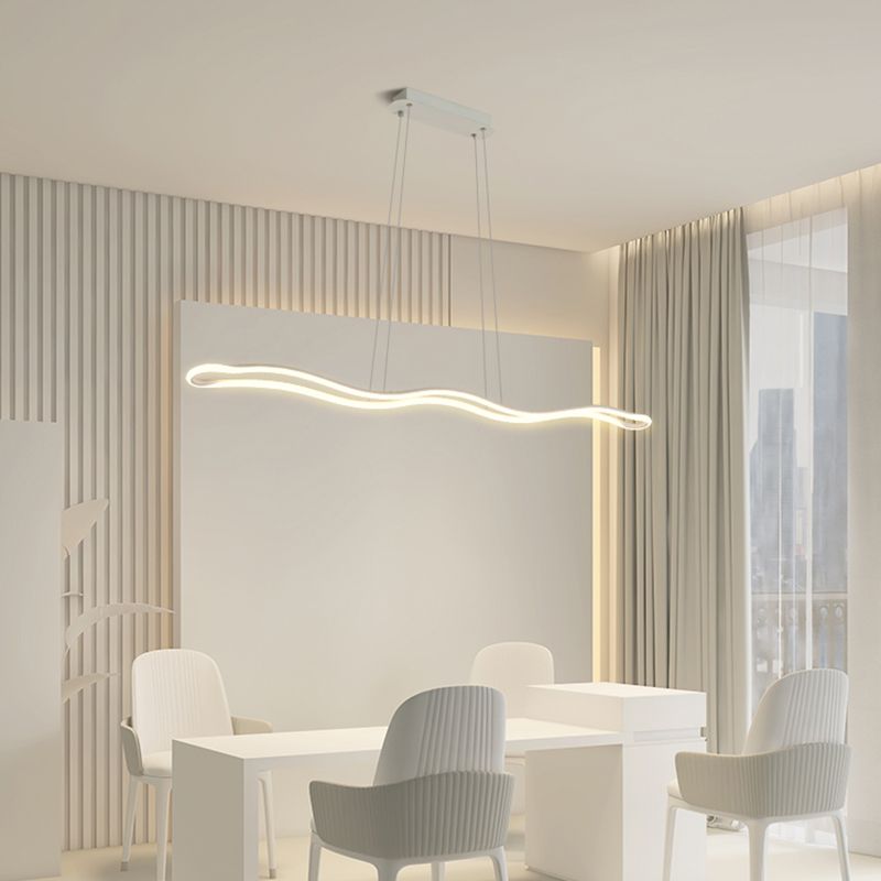 Nordic Modern LED Hanging Light Wrought Iron Pendant Light Fixture for Dining Room