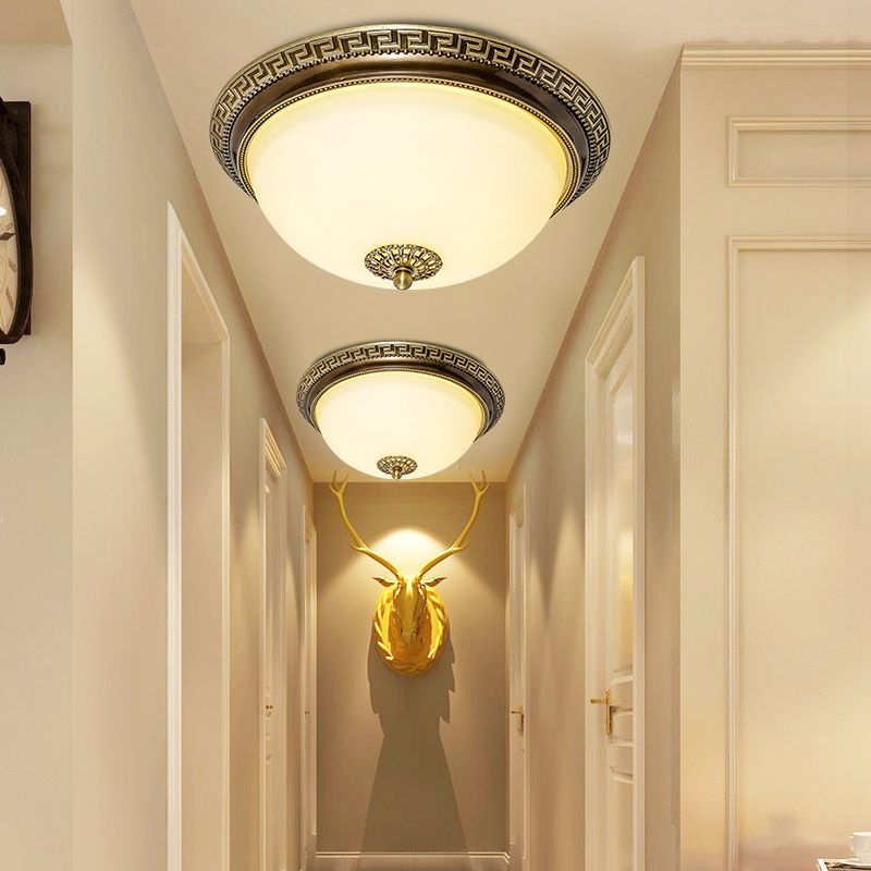 Lampada da incasso rotonda Lampada da incasso tradizionale impermeabile con paralume in vetro