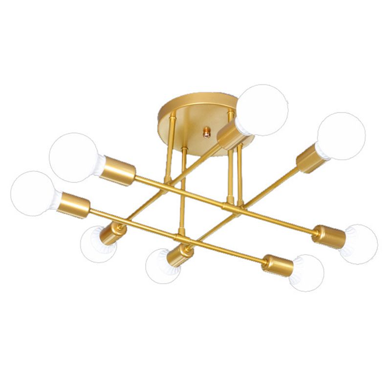 Bare Bare moderne lampe de plafond minimaliste moderne Multi-lights Metal Semi Flush-Mount Light pour restaurants Coffee Shop