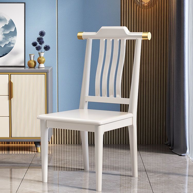 Industrial Kitchen Dining Chair Solid Wood Slat Back Armless Chair
