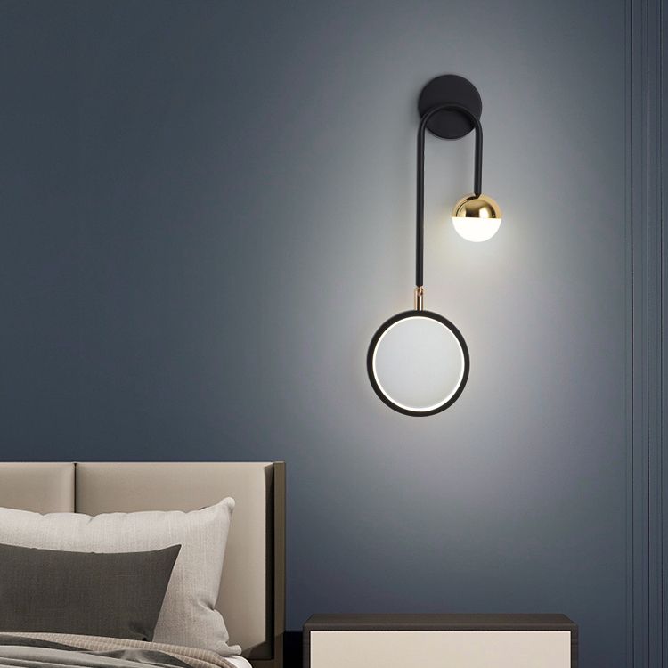 Luces de pared de forma de geometría de estilo de montaje de pared de metal de estilo de metal moderno en negro