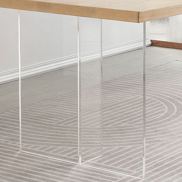 Modern 1/2 Pieces Rectangle Dining Set Solid Wood Dining Room Table with Chairs