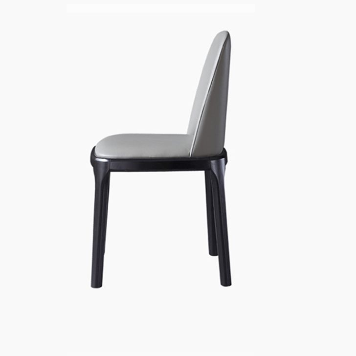 Silla auxiliar de cuero industrial para restaurante, silla de comedor Parsons con patas de nogal