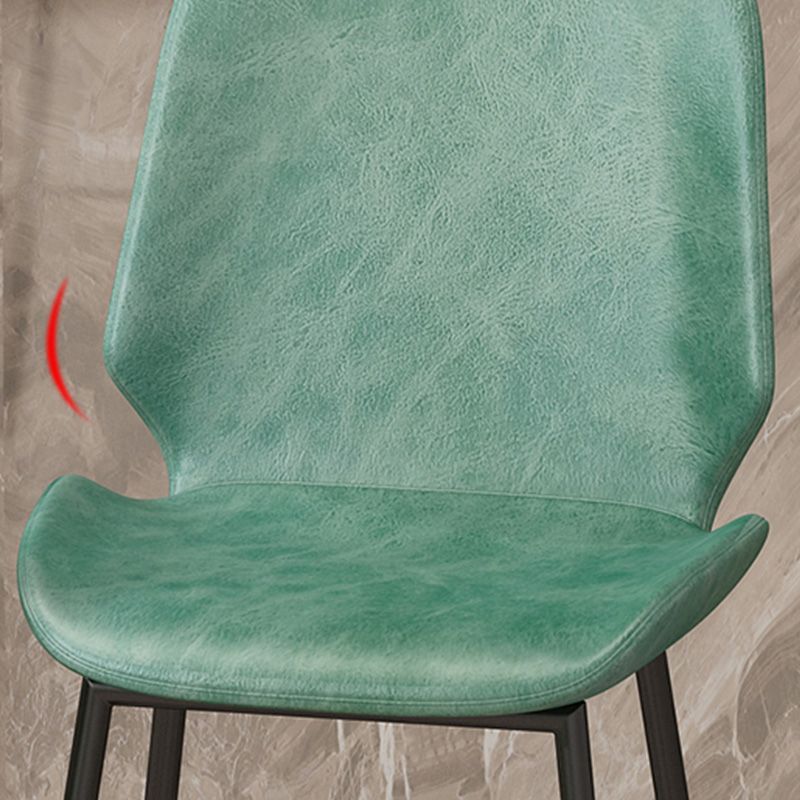 Contemporary Leather Counter Stool Armless Stool with Metal Legs