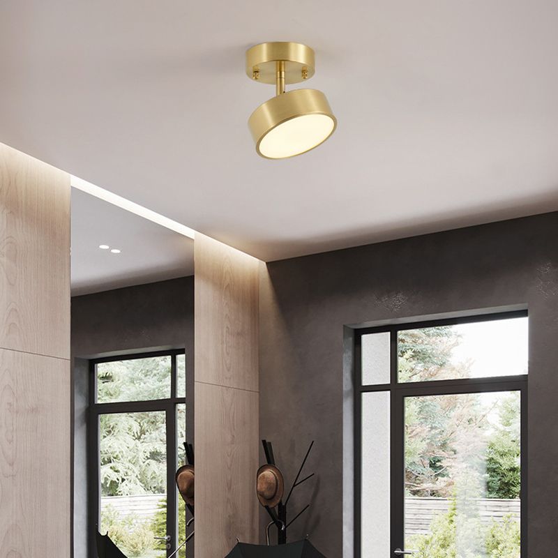 Modern Semi Flush Light Round Ceiling Lighting with Metal for Hallway
