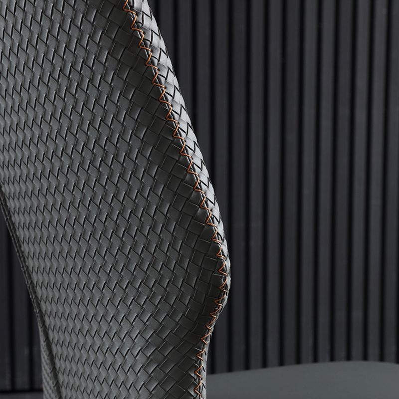 Industrial Style Faux Leather Chairs Armless Side Chairs with Metal Legs for Kitchen