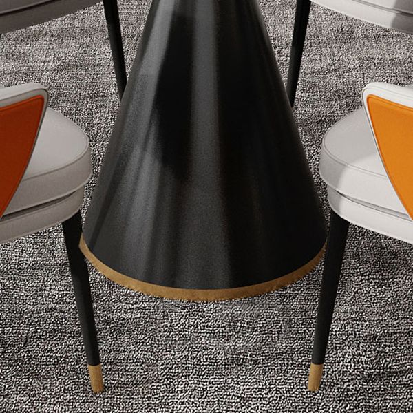 Round Dining Table with Pedestal Base Traditional Luxury Stone Top Table for Home