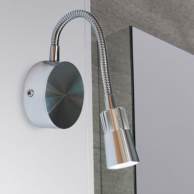 LED Corridor Reading Wall Light with Mini Metal Shade Warm/White Lighting Wall Sconce Lamp in Chrome
