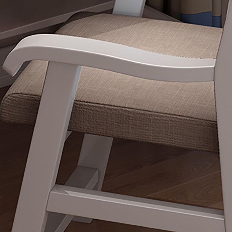 Contemporary Style Kitchen Chair Dining Arm Side Chair with Wooden Legs