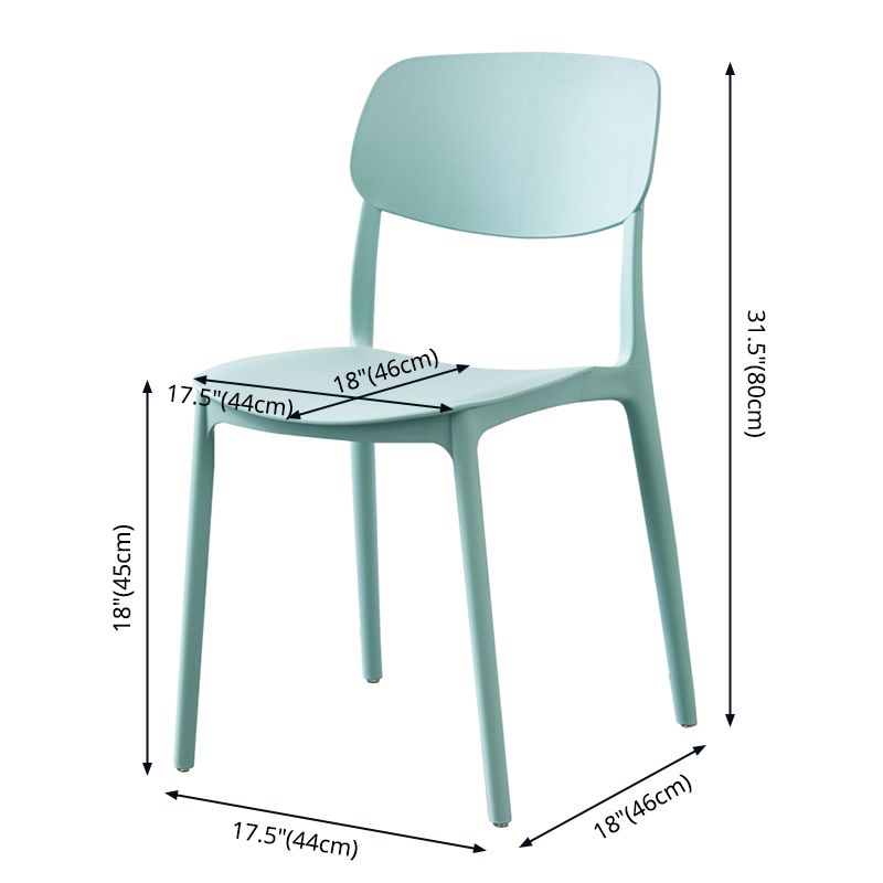 Plastic Side Chair Contemporary Multicolor Open Back Side Chair for Dining Room