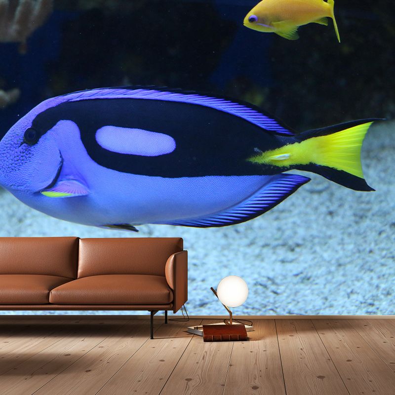 Mildew Resistant Seabed Mural Wallpaper Tropical Beach Style for Decoration