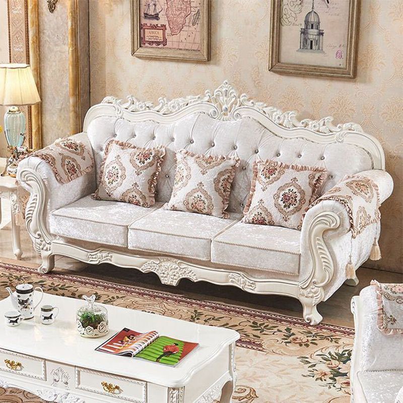 Traditional Camel Back CouchFlared Arm Settee for Three People