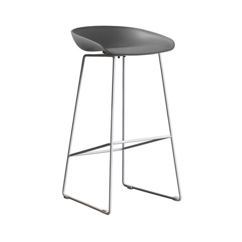 Industrial Indoor Armless Footrest Bar Stool with Metal Legs