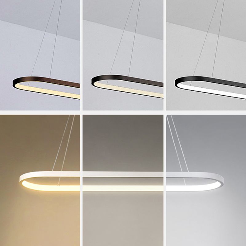 LED Island Lamp Moderner einfacher Stil Aluminium Anhänger Licht für Esszimmer