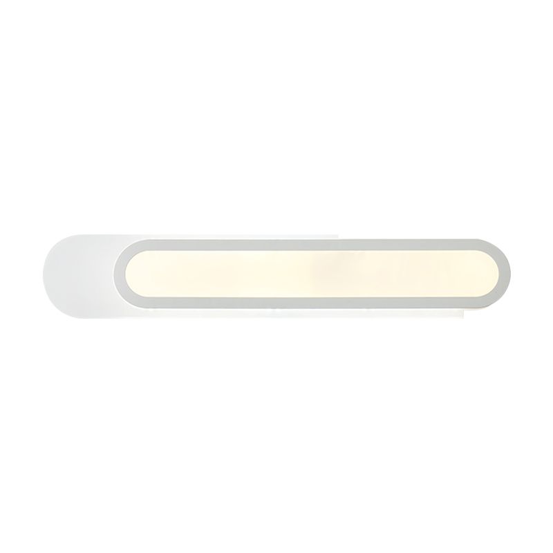 Vanité de salle de bain LED Lumière avec une teinte acrylique oblongue appiculture murale blanche en lumière chaude / blanche, 12 "/ 18" / 20 "de largeur